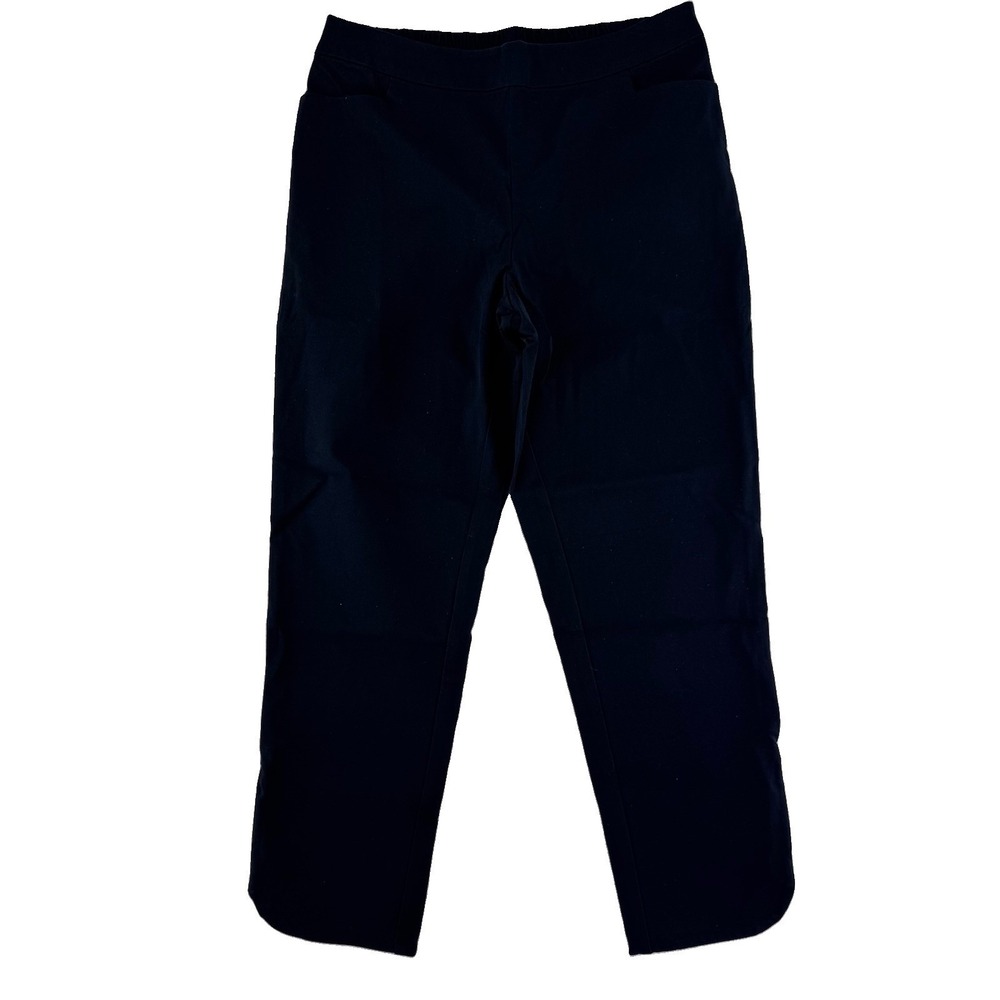 Isaac Mizrahi Live Ankle Zip Pull On Pants 14 Regular‎ Black Cotton Blend